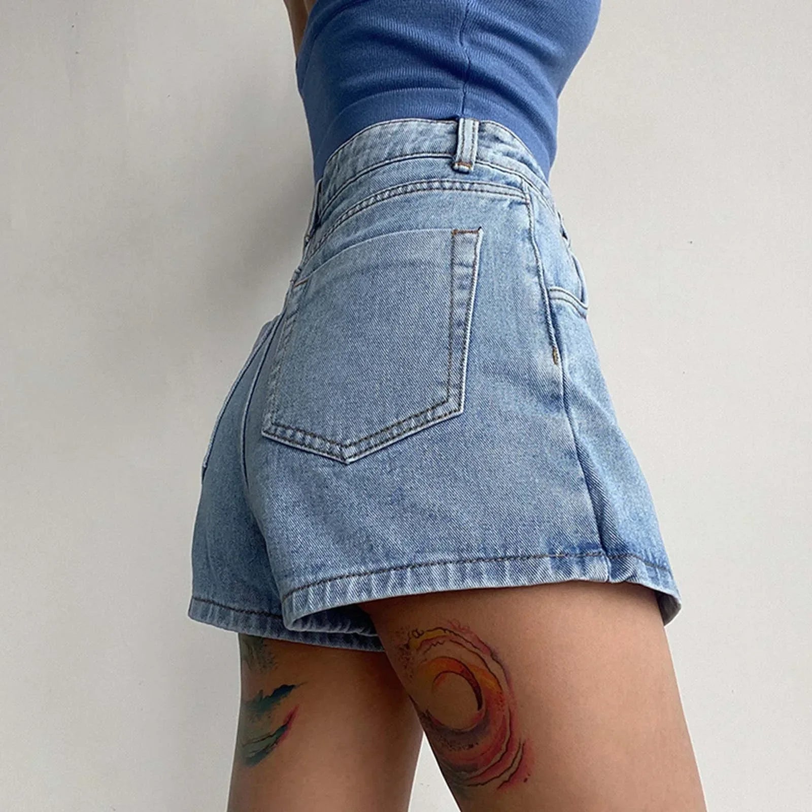 Dam A-linjeformad Kjol Vintage Denim-2