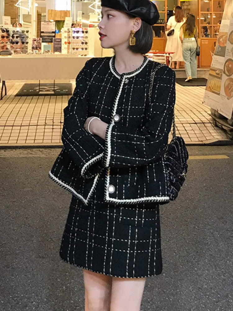 Dam Rockset Kjol och Jacka i Bomullsblandning-5