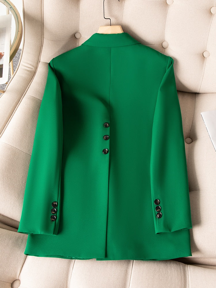 Variant image for Dam Blazer Monokrom Acetat Spandex Klassisk Snitt med Fickor-2