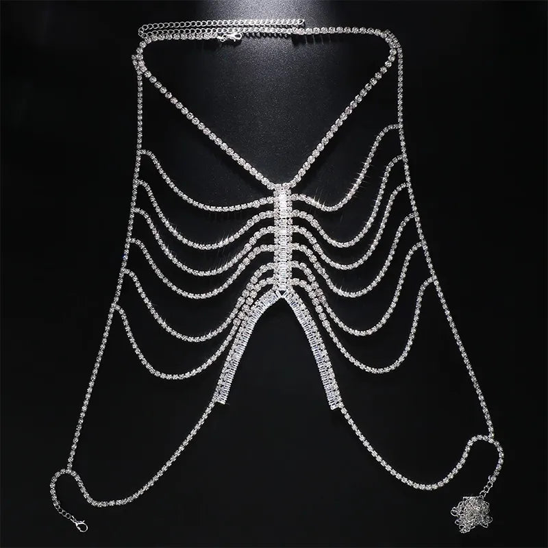 Kvinnors Kroppsmycken Geometrisk Design Metall Rhinestone-4