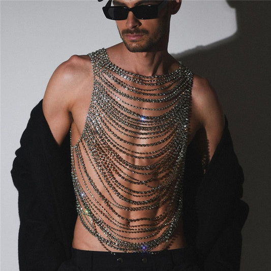 Dam Kroppsmycken Geometrisk Design Högkvalitativ Koppar med Rhinestones-1