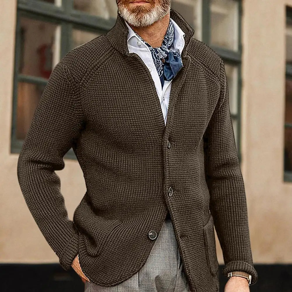 Mäns Blazer Avslappnad Passform Tjockt Material-3