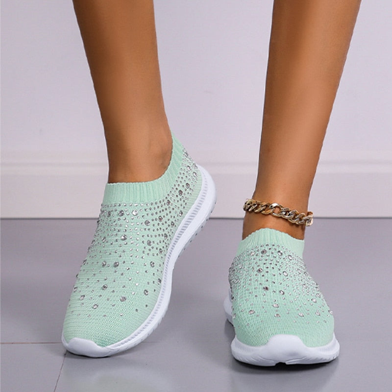Variant image for Dam Sneakers Ortopedisk Glittrande Textil med Chockdämpande Gummisula-19