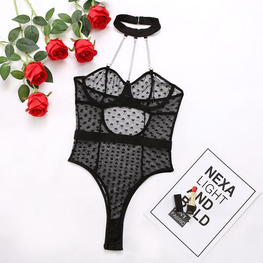 Dam Teddykjol Transparent Geometrisk Kedjedekoration Linne Polyester-1