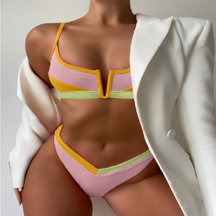 Variant image for Dam Tvådelad Bikini Låg Midja Nylon för Badkläder-56