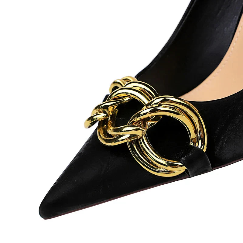 Dam Stilettskor Hög Klack PU-material-2