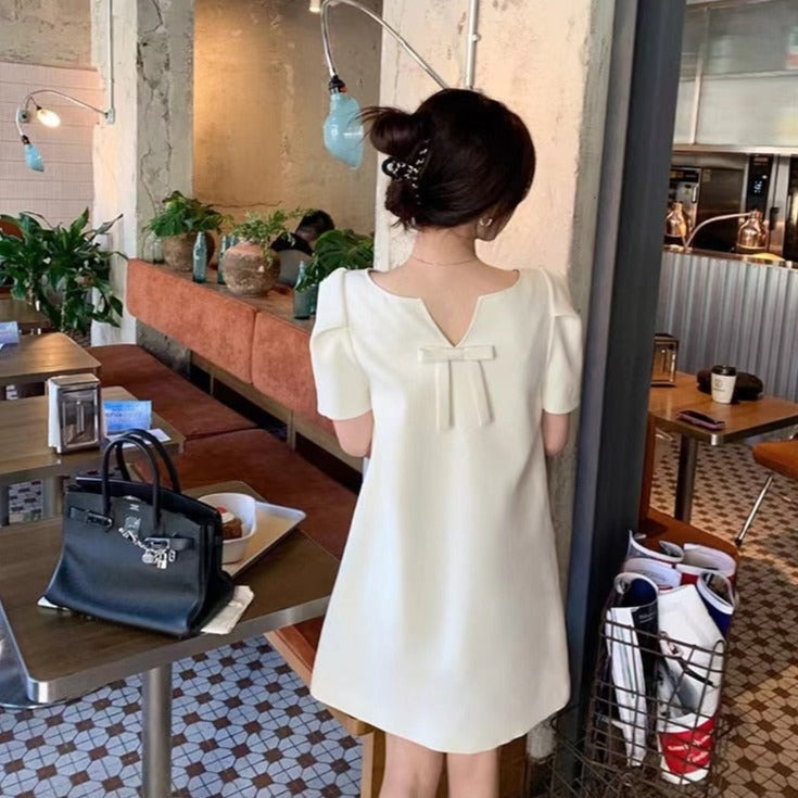 Dam Miniklänning Retro A-linjeformad Mjuk Bomull-5