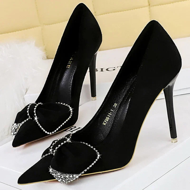 Dam Stilettskor Elegant PU Material Hög Klack-6