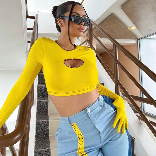 Dam Vintage Crop Top med Matchande Handskar 100% Bomull 1