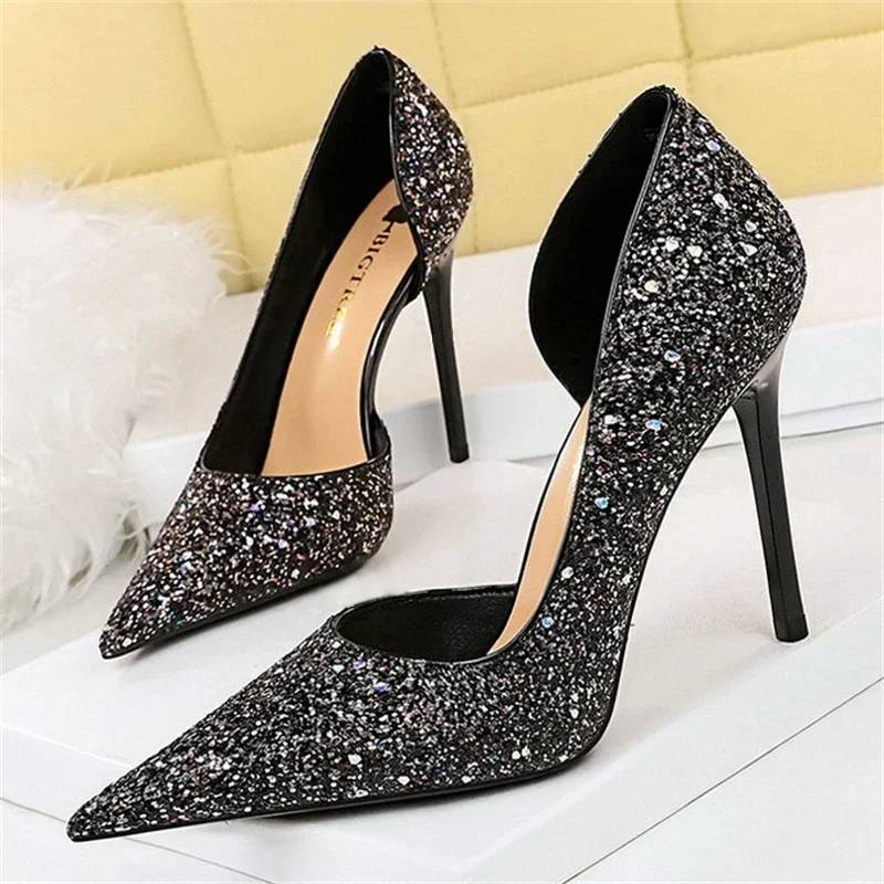 Variant image for Dam Stilett Skor Glittrande Paljett Syntetiskt Läder-61