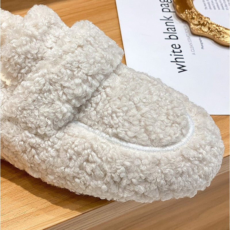 Plysch Tofflor Dam – Bekväma Sneakers för Inomhus och Utomhus, Mjukt Material, Trendig Design 3