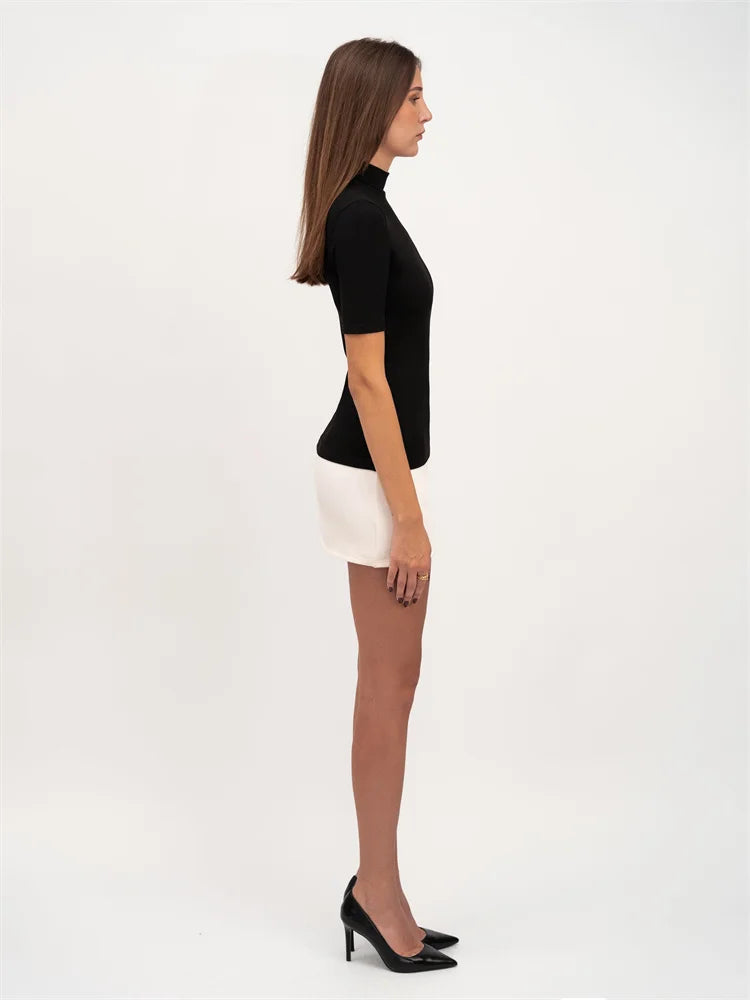 Dam Miniklänning Avslappnad Polyester Korta Ärmar-3