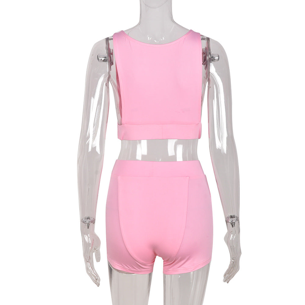 Kvinna Sportig Uppsättning Monokrom Spandex-6
