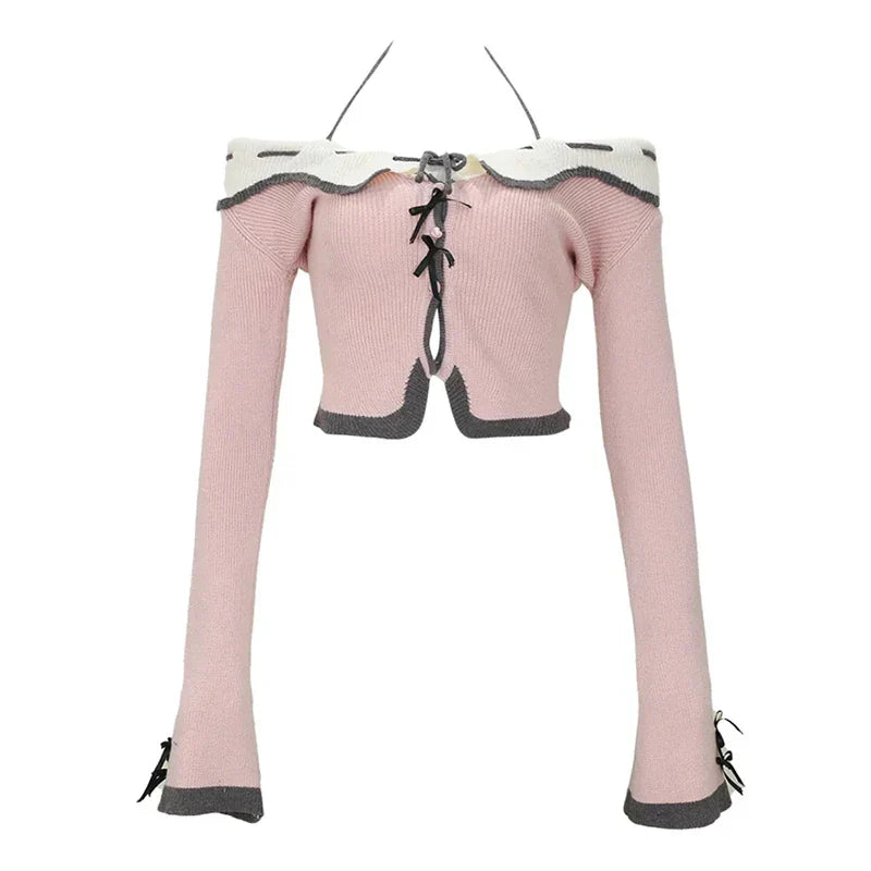 Dam Kläder A-linjeformad Kjol och Långärmad Topp Polyester-6