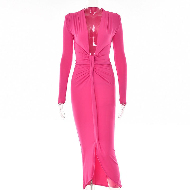 Variant image for Dam Maxiklänning V-ringning Polyester Spandex-6