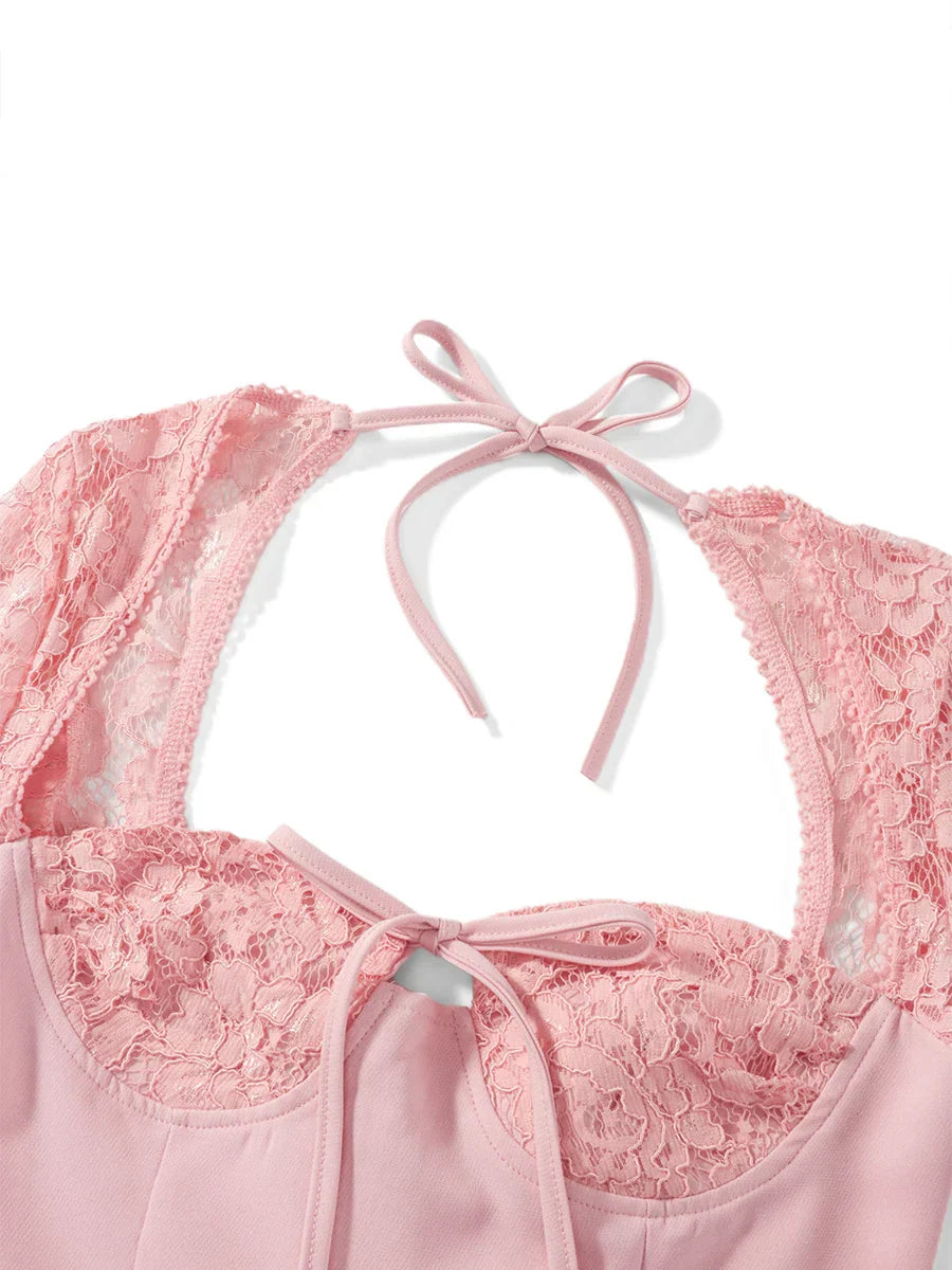 Dam Miniklänning Avslappnad Polyester Spandex med Lappmönster-6