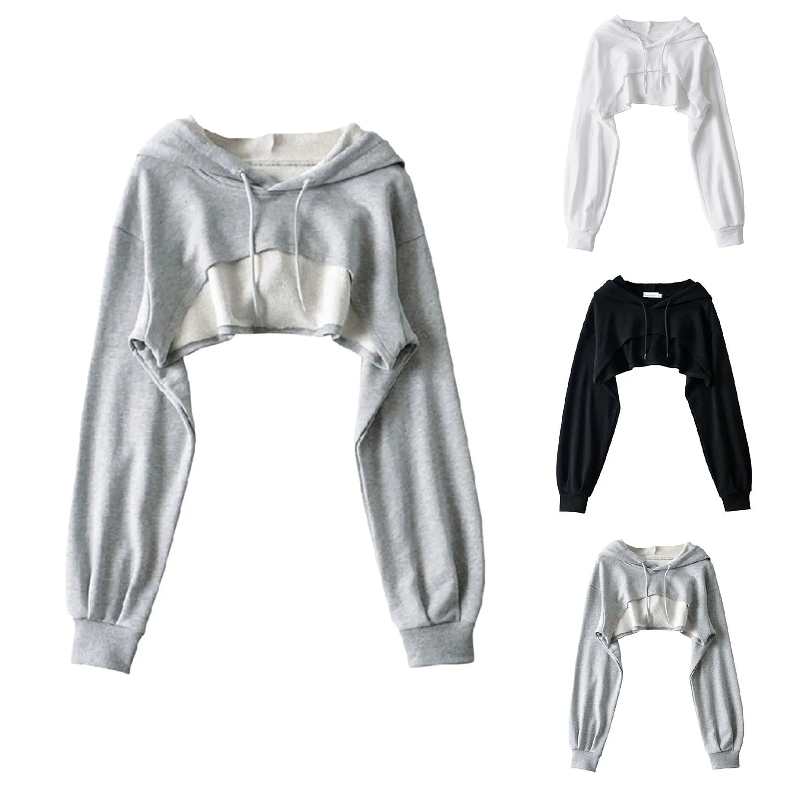 Dam Lång Hoodie Avslappnad 100% Bomull-4