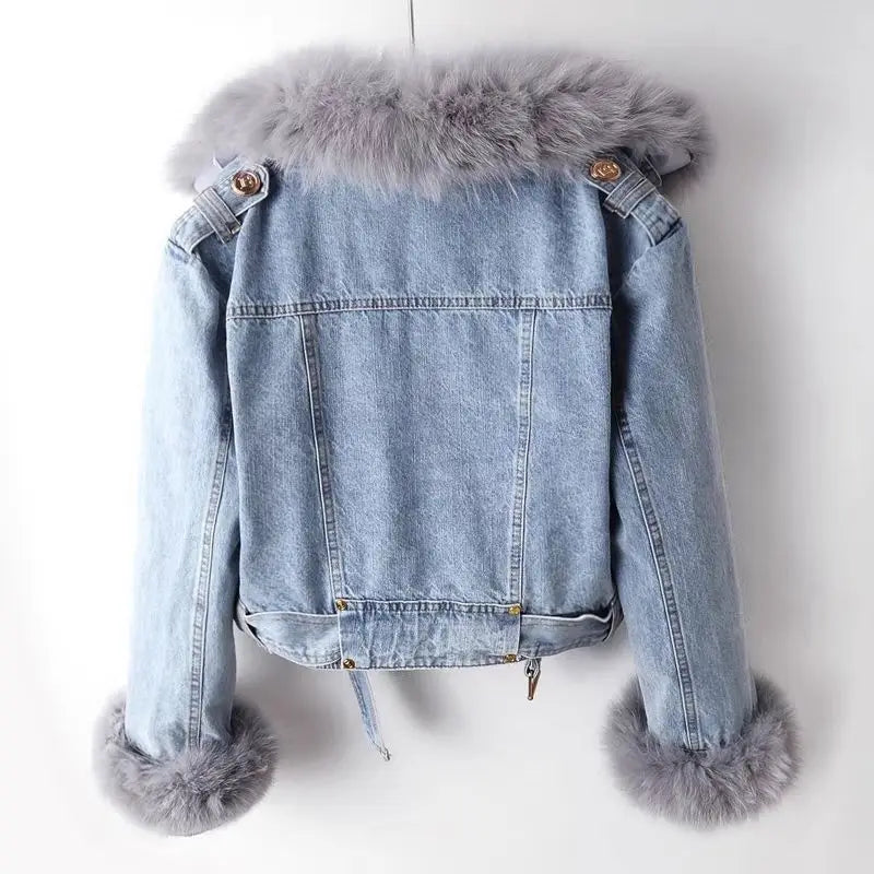 Dam Jeansjacka Oversize Fodrad Organisk Denim 2