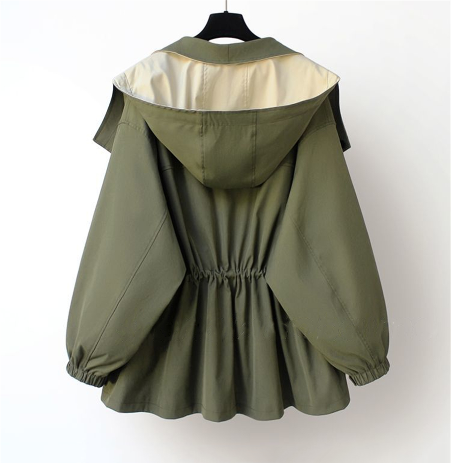 Dam Trenchcoat Lång Klassisk Högkvalitativ Tyg 4