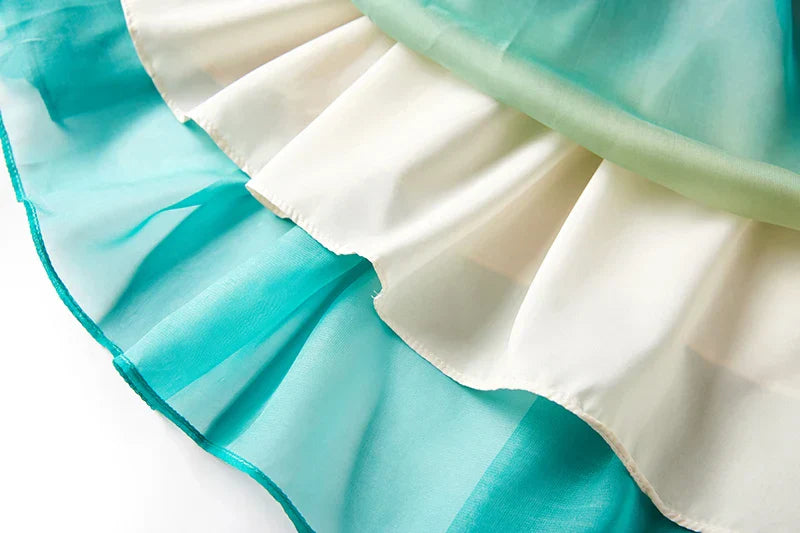 Kvinnors Midi Klänning A-linje O-hals Bomullspolyester-6