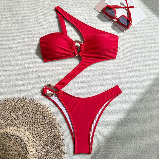 Baddräkt Dam Monokini Justerbara Remmar Polyester för Strand och Pool-1