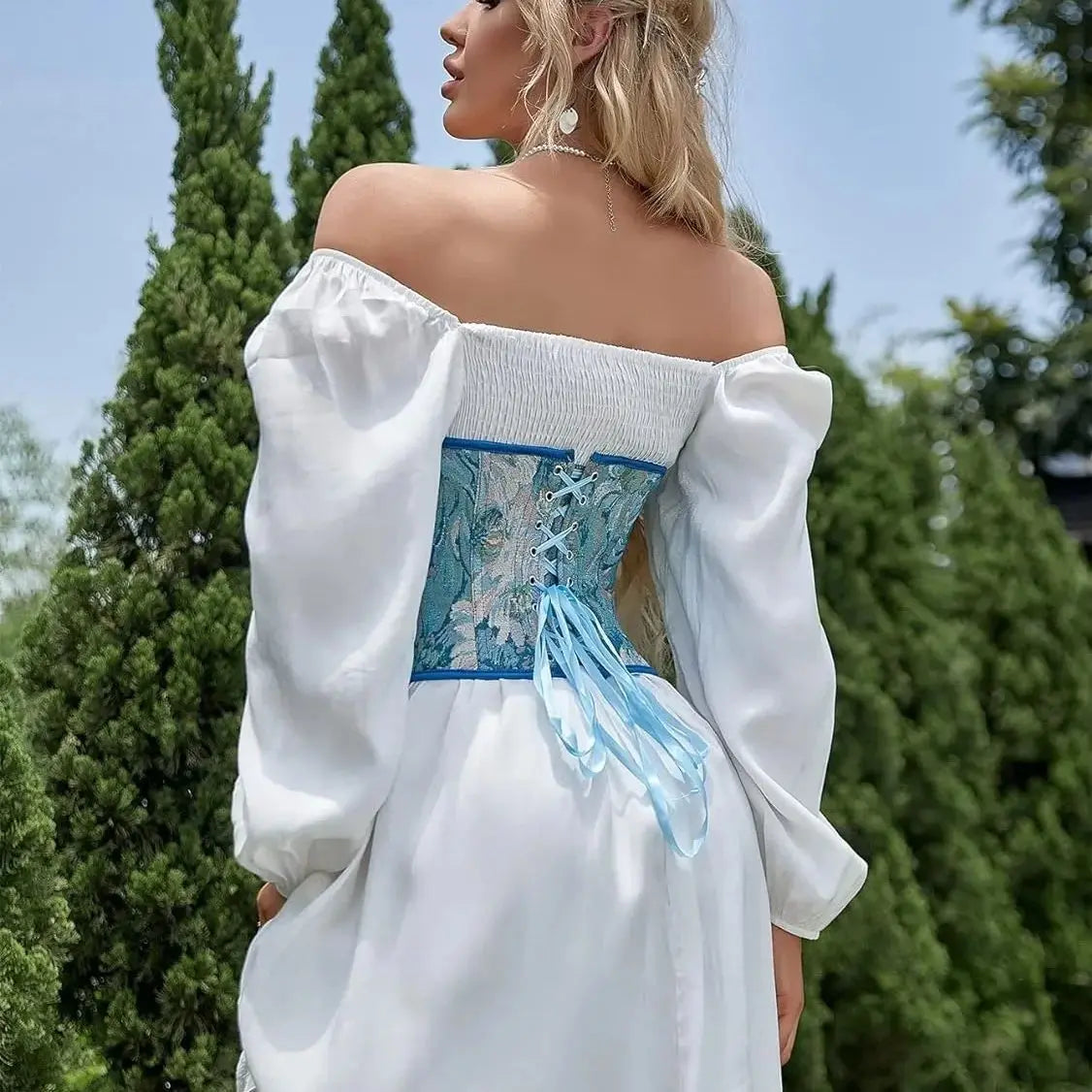 Dam Bustier Blommönster Polyester Spandex Fitted-5