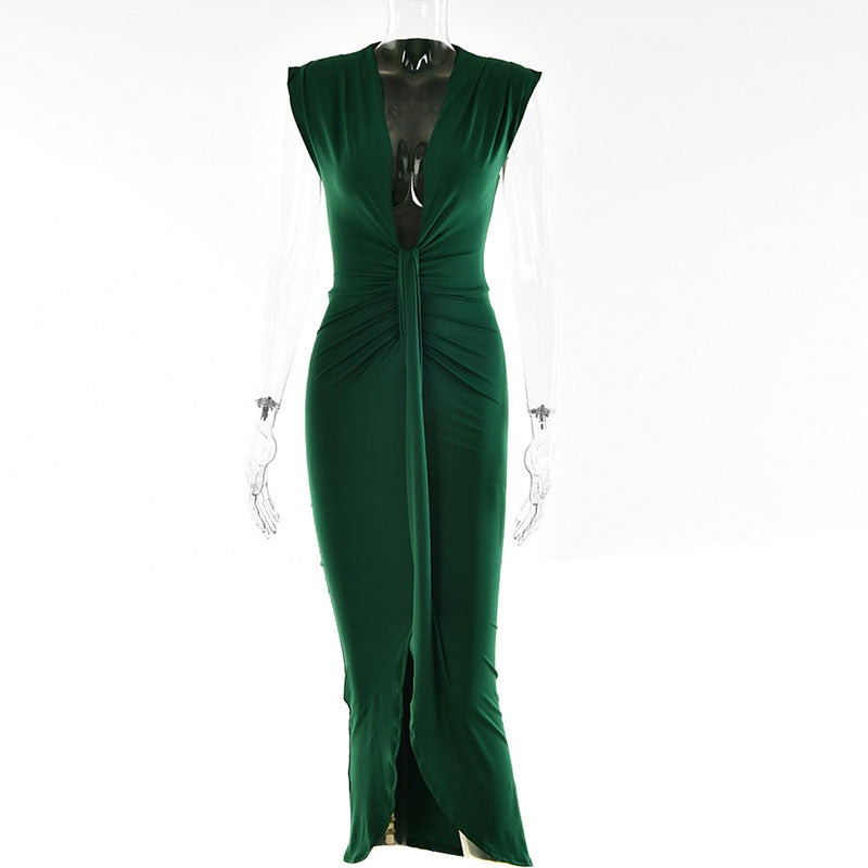 Variant image for Dam Maxiklänning V-ringning Polyester Spandex-11