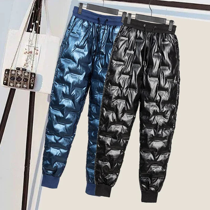 Dam Byxor Långa Stretchiga med Resår i Midjan – Snygga Byxor för Avslappnad Stil-2