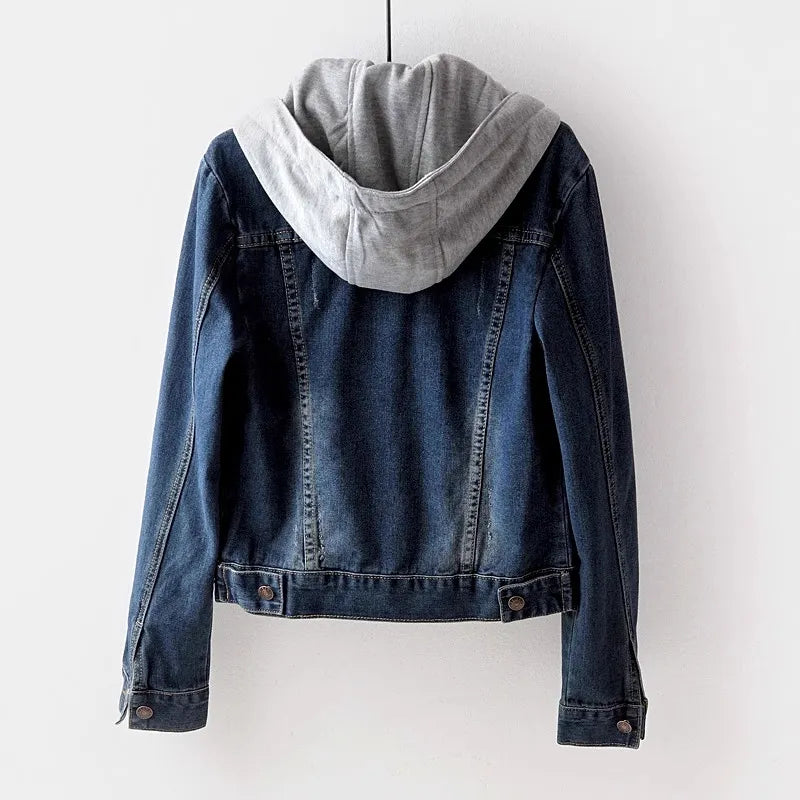 Damjacka i Denim Vattentåligt Tyget Modern Design-3
