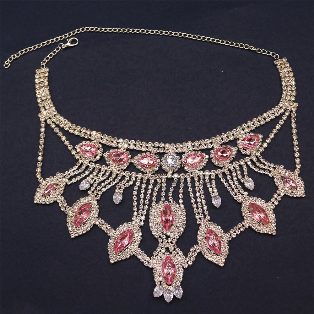 Dam Halsband Geometrisk Design med Strass i Koppar och Zirkonium-5