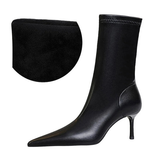 Dam Stövlar Midi Spetsig Tå Mesh Andningsbar Komfort-1