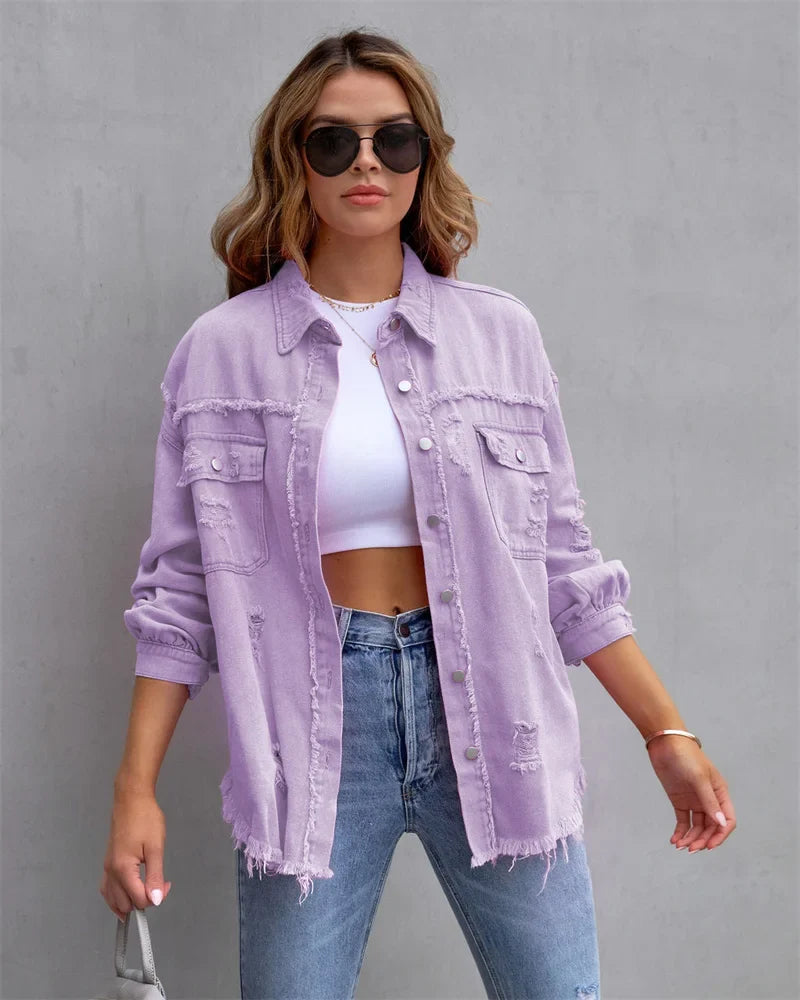 Klassische Damenjacke aus Hochwertigem Denim – Zeitloser Stil, Praktische Taschen, Normal Passform, S bis XL 10