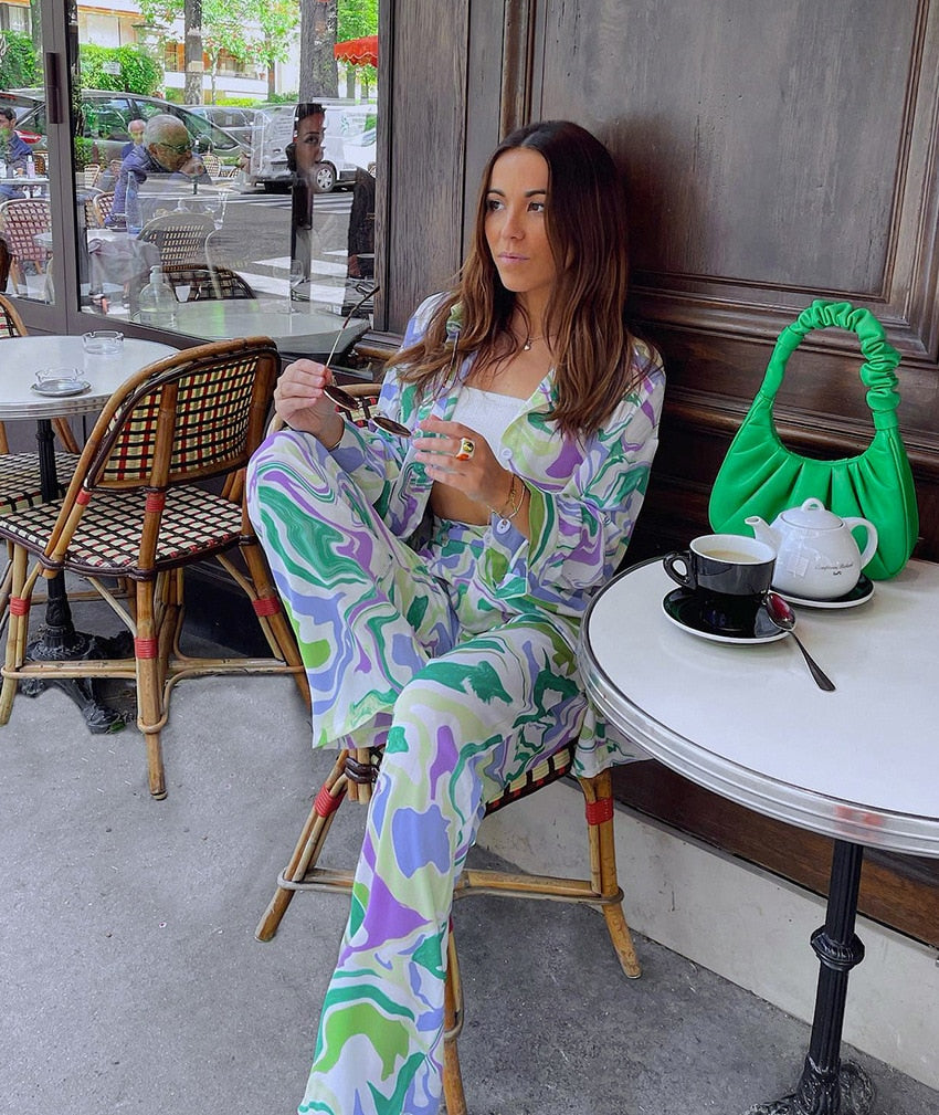 Tvådelat Set Dam Siden och Bomull - Elegant Kjol och Topp Kombinera för Stilsäker Look 4