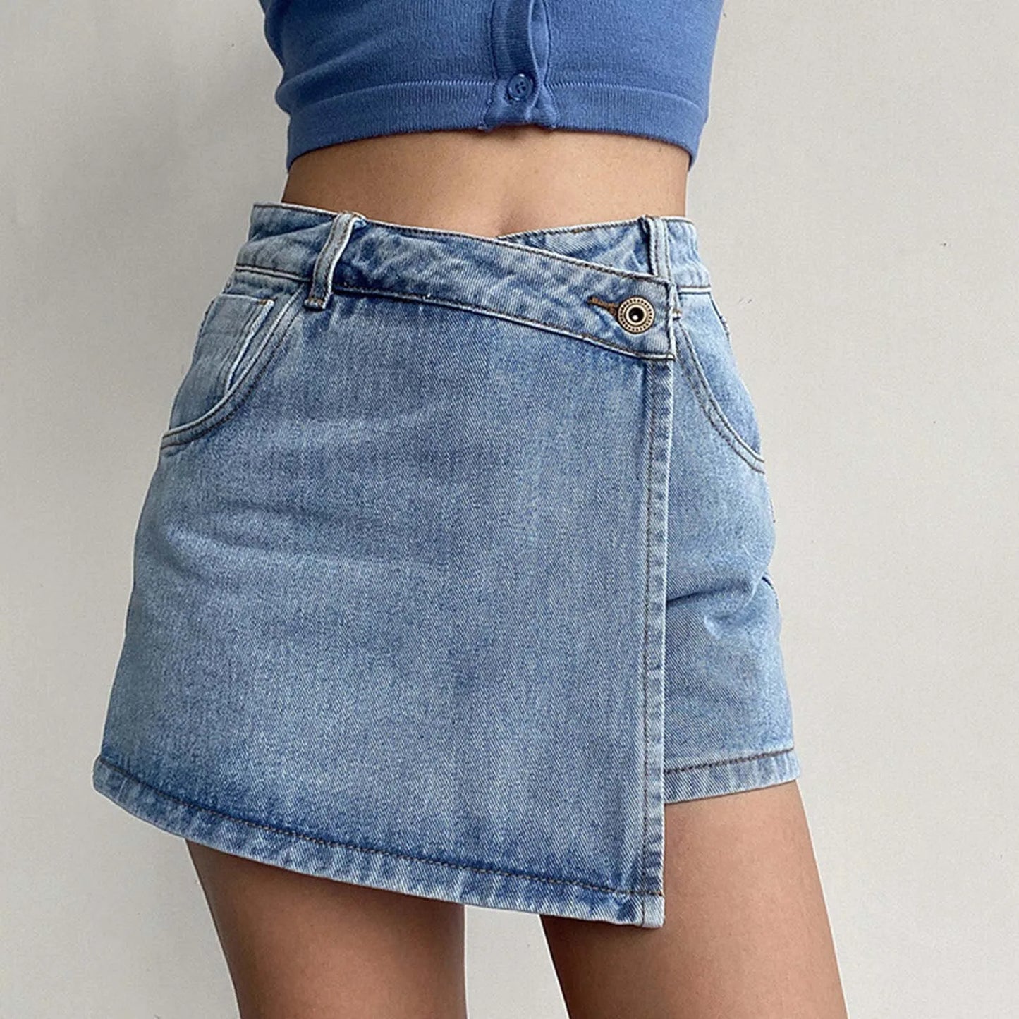 Dam A-linjeformad Kjol Vintage Denim-3