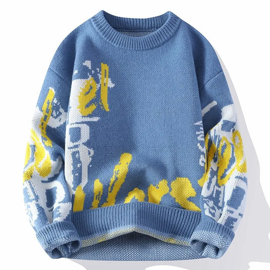 Herr Tröja Casual Grafisk Utskrift Mjuk Bomull-1