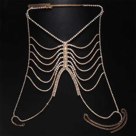 Kvinnors Kroppsmycken Geometrisk Design Metall Rhinestone-1