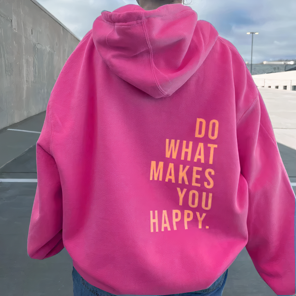 Damen Hoodie in Pastellrosa mit Motivdruck – Bequemer Kapuzenpullover aus Baumwollmischung für Sport und Alltag 5