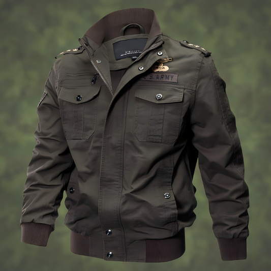 Herrjacka Bomberjacka MilitÀrstil Högkvalitativt Material-1
