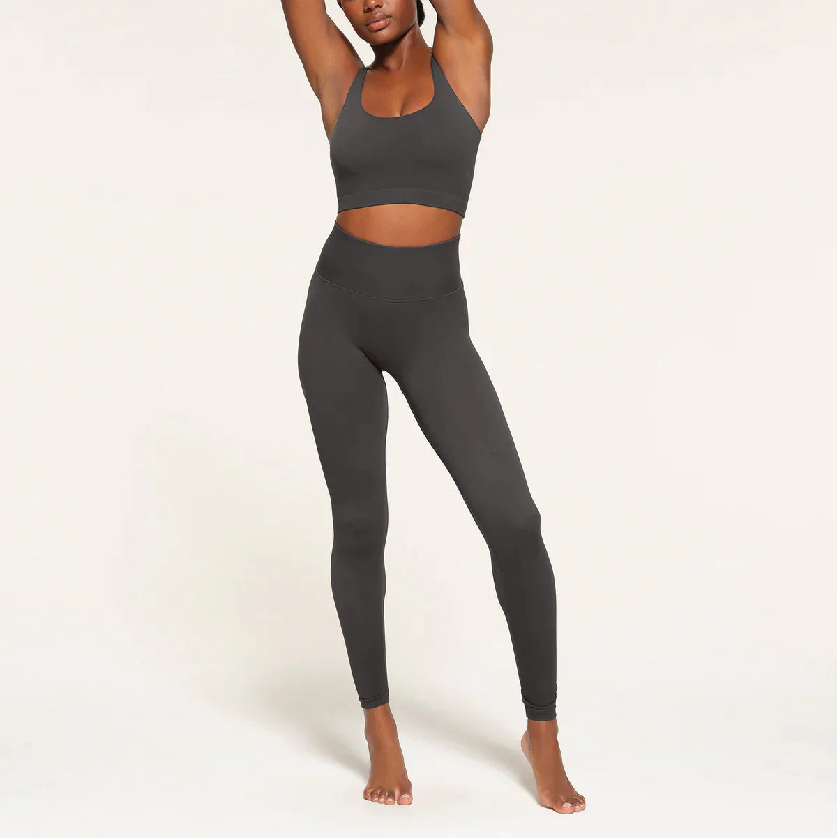 Dam Leggings Hög Midja Sömlösa Scrunch Design Återvunnen Material-6