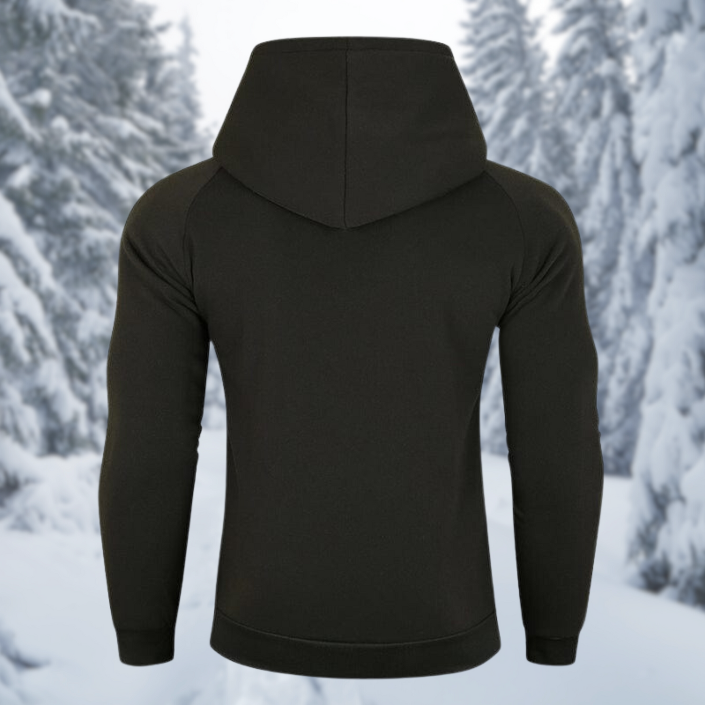 Herr Fleece Hoodie Med Dragkedja Termisk Isolering Komfortabel Modern Passform-2