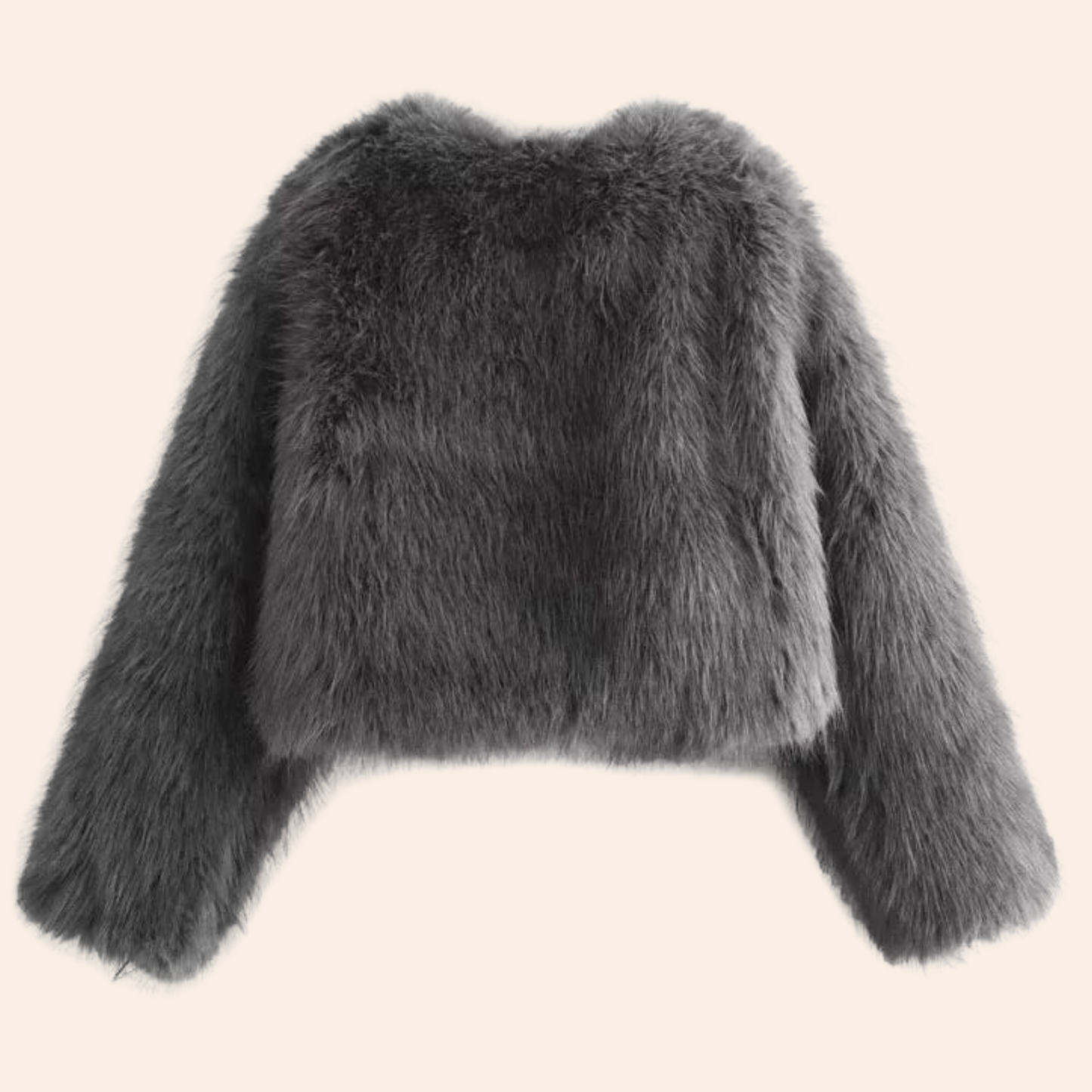 Kvinnors Kort Vinterjacka Syntetisk Päls Elegant och Modern-3