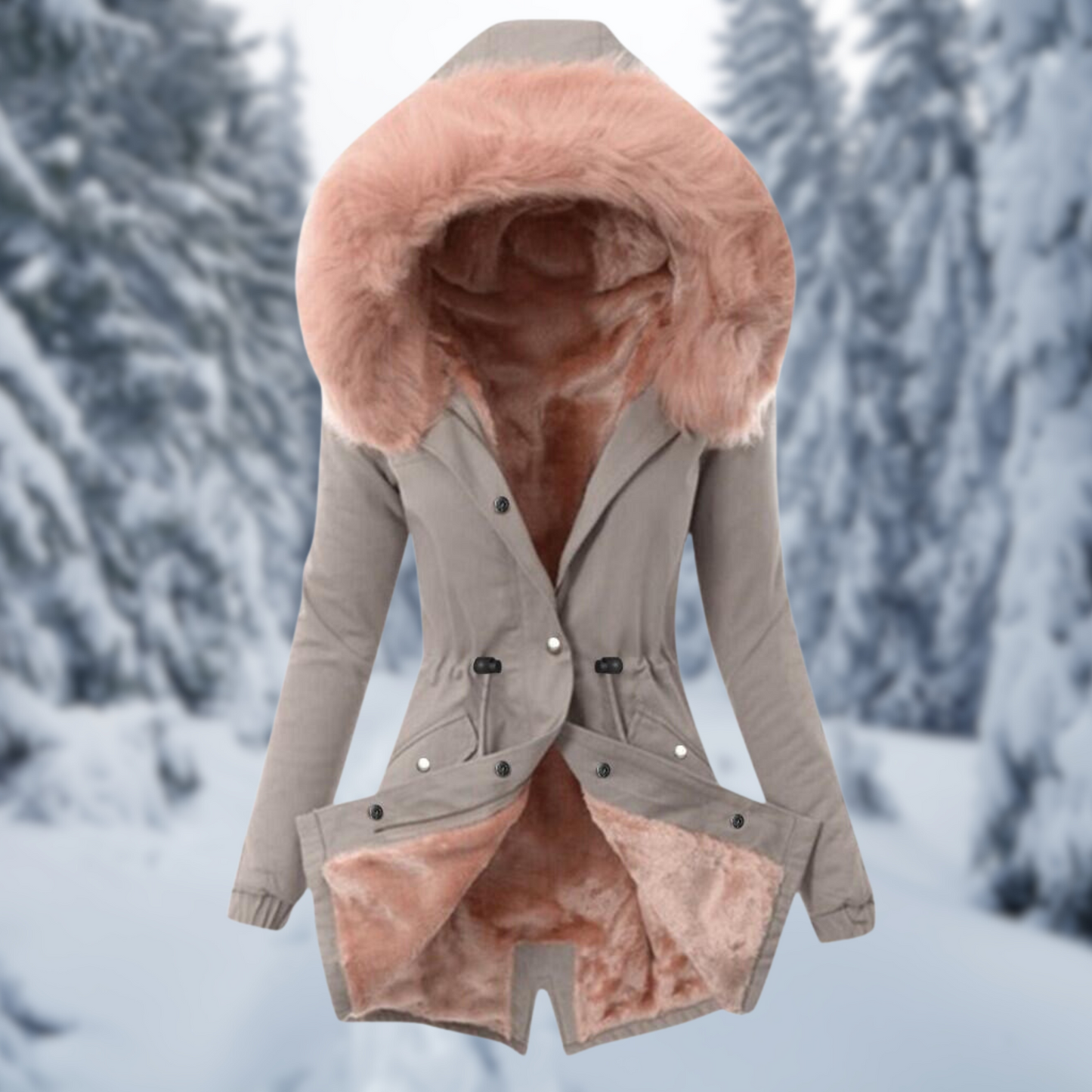 Dam Hoodie Modern Bomull Med Huva 5
