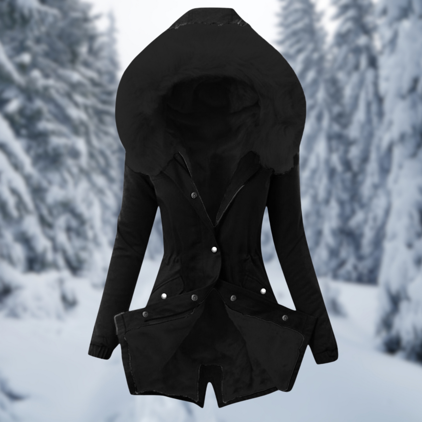 Dam Hoodie Modern Bomull Med Huva 3