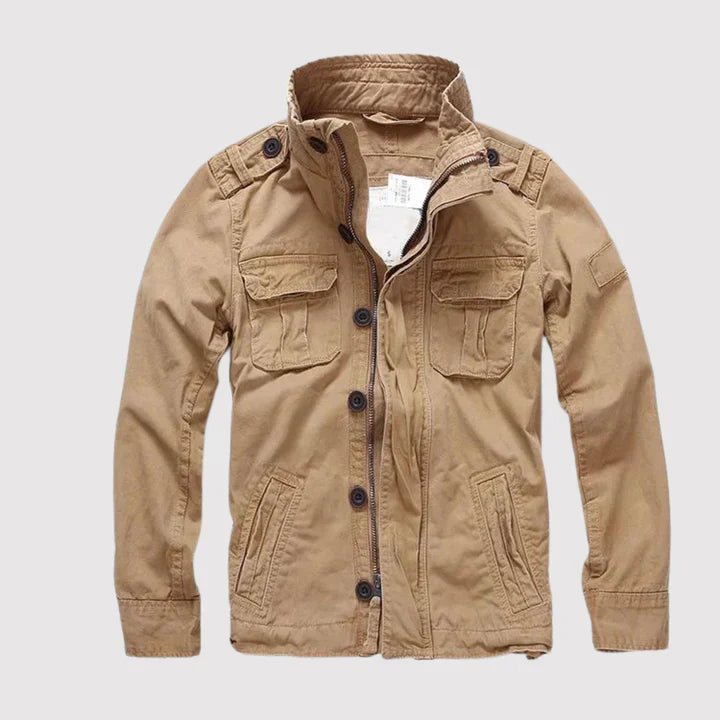 Herrjacka Retro med Flera Fickor Andningsbart Material-3
