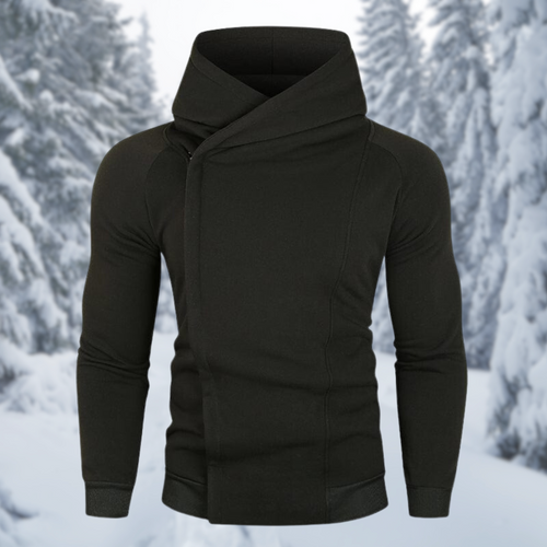 Herr Fleece Hoodie Med Dragkedja Termisk Isolering Komfortabel Modern Passform-1