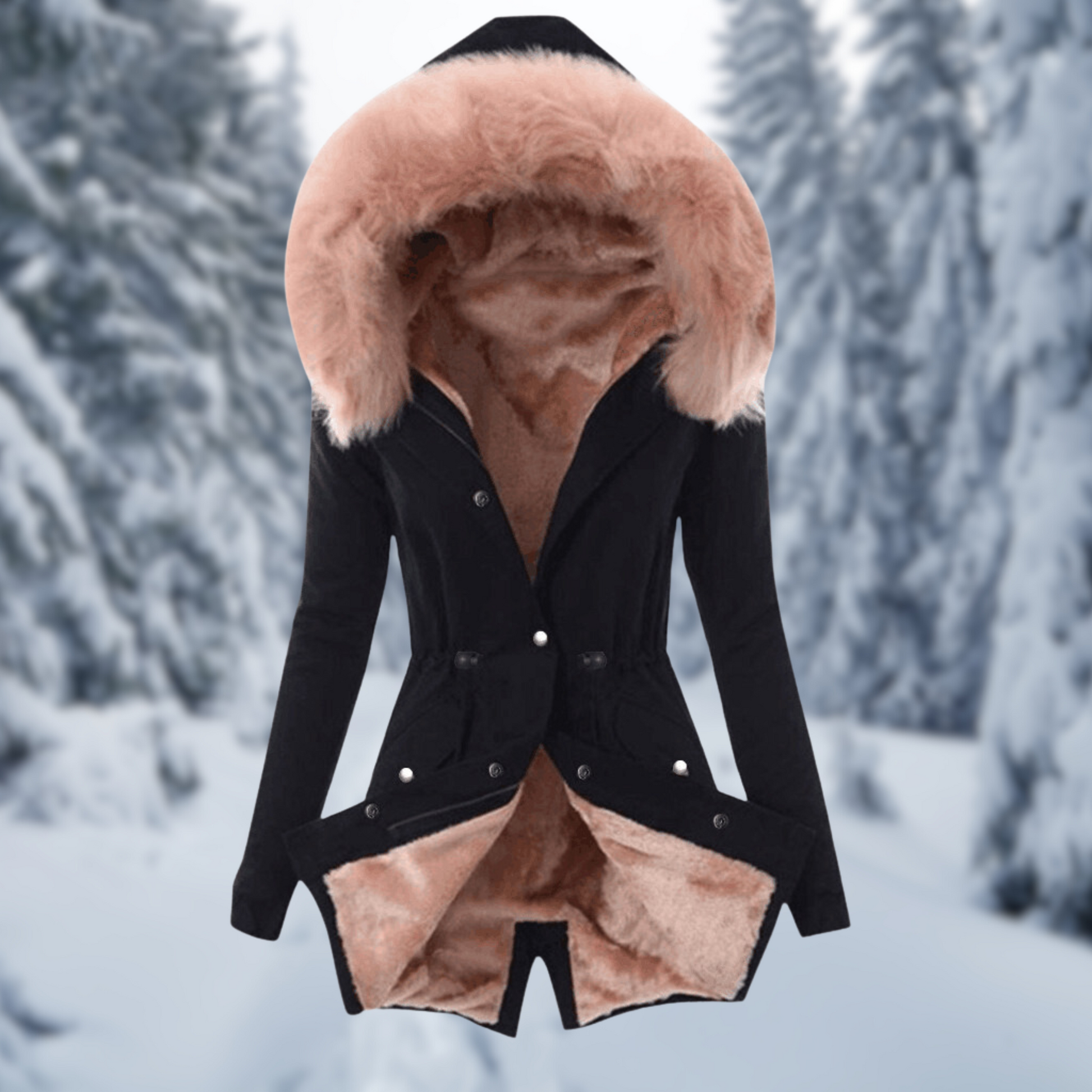 Dam Hoodie Modern Bomull Med Huva 7