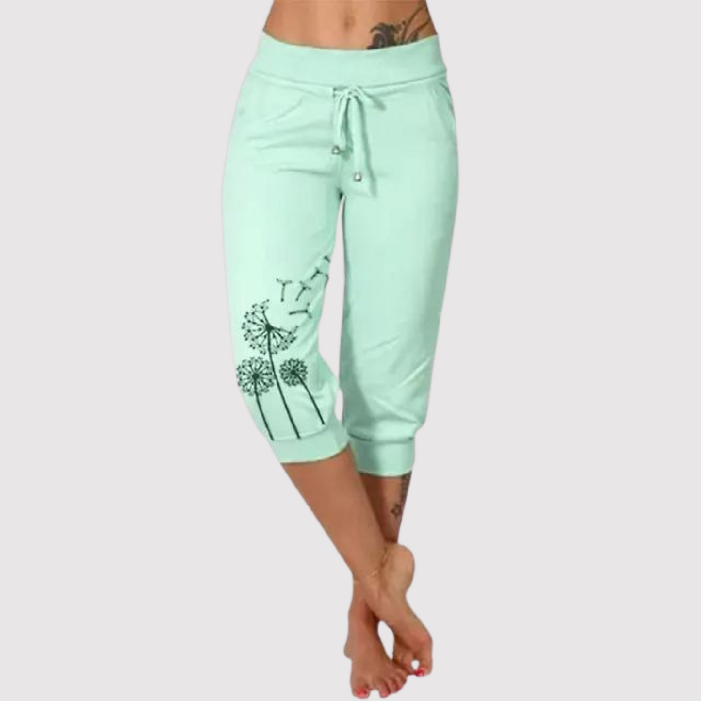 Kvinnors Lätta Byxor Avslappnad Design Polyester-5