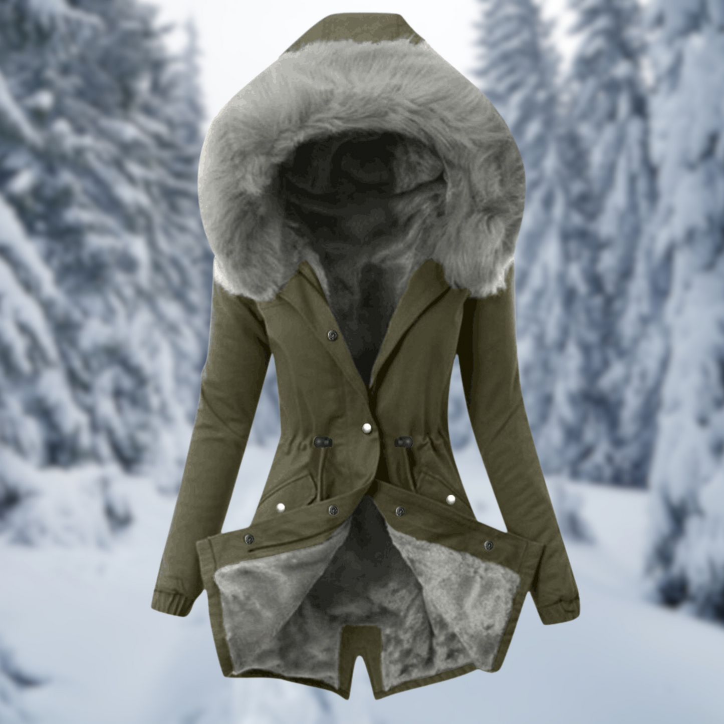Dam Hoodie Modern Bomull Med Huva 8