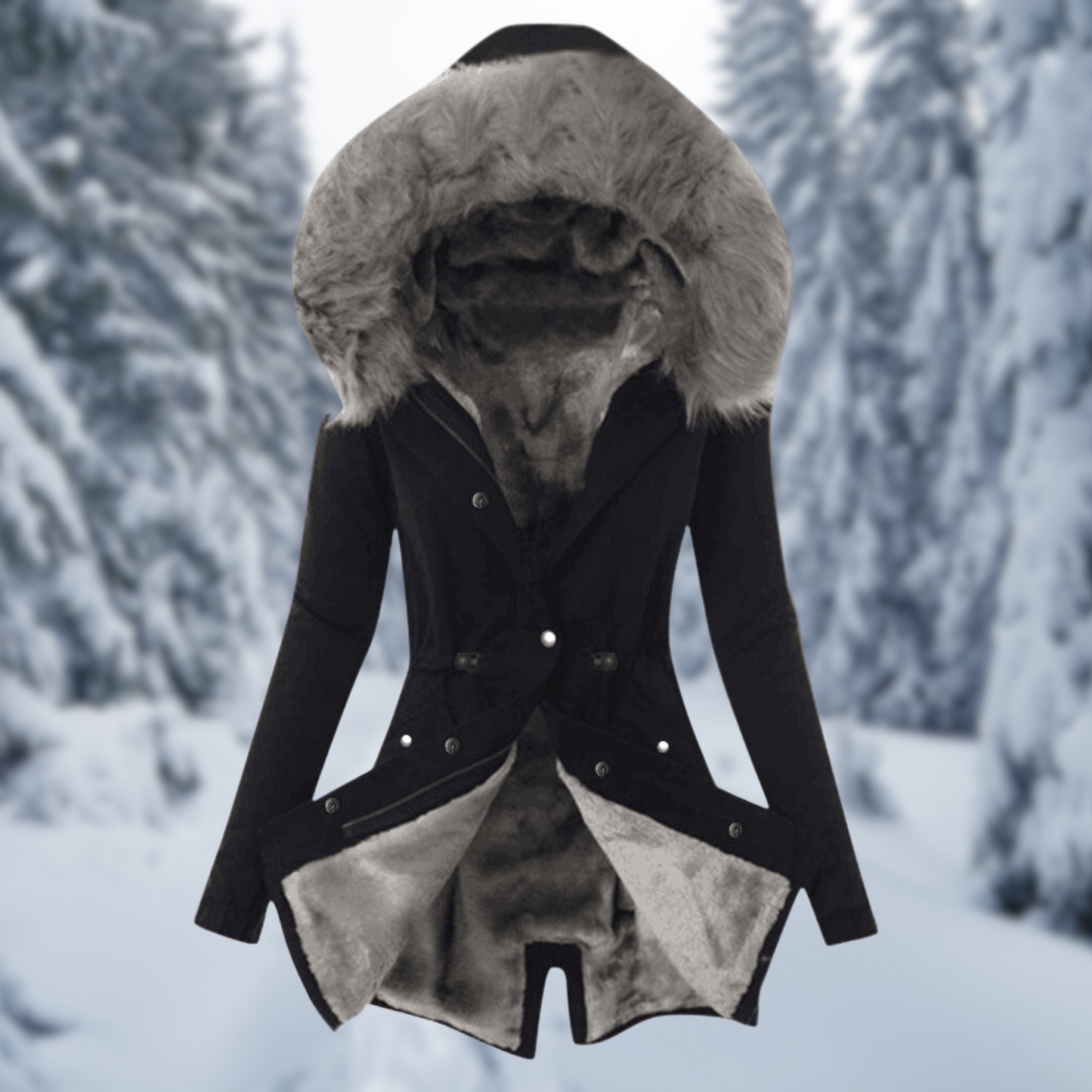 Dam Hoodie Modern Bomull Med Huva 6