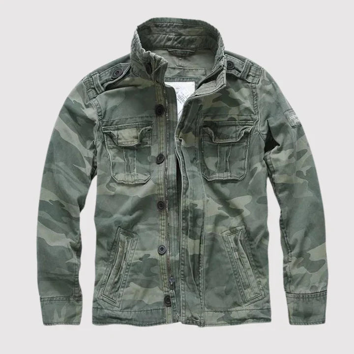 Herrjacka Retro med Flera Fickor Andningsbart Material-4